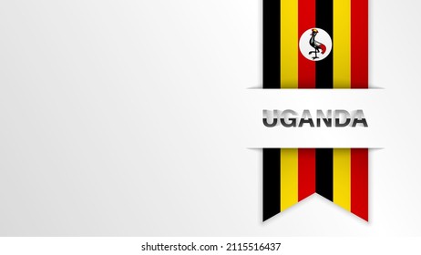 EPS10 Vector Patriotic background with Uganda flag colors and written with reflection. An element of impact for the use you want to make of it.
