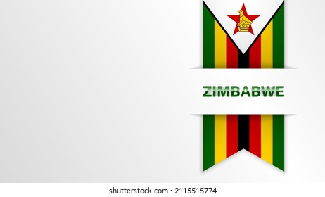 EPS10 Vector Patriotic background with Zimbabwe flag colors and written with reflection. An element of impact for the use you want to make of it.