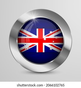 Botón Patriótico del vector EPS10 con colores de bandera de Australia. Un elemento de impacto para el uso que desea hacer de él.