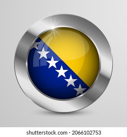 EPS10 Vector Patriotic Button with Bosnia and Herzegovina flag colors. An element of impact for the use you want to make of it.