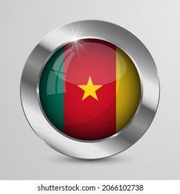 EPS10 Vector Patriotic Button with Cameroon flag colors. An element of impact for the use you want to make of it.