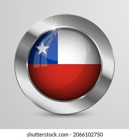 Botón Patriótico EPS10 Vector con colores de bandera chilena. Un elemento de impacto para el uso que desea hacer de él.