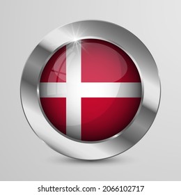 EPS10 Vector Patriotic Button with Denmark flag colors. An element of impact for the use you want to make of it.