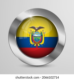 EPS10 Vector Patriotic Button mit Ecuador Flaggenfarben. Ein Effekt für die Verwendung, die Sie daraus machen wollen.
