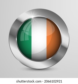 EPS10 Vector Patriotic Button with Ireland flag colors. An element of impact for the use you want to make of it.