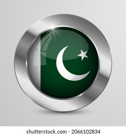 EPS10 Vector Patriotic Button with Pakistan flag colors. An element of impact for the use you want to make of it.