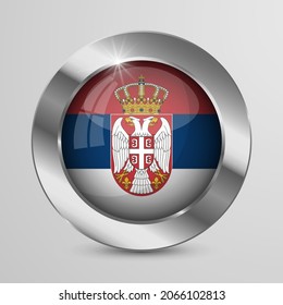 EPS10 Vector Patriotic Button with Serbia flag colors. An element of impact for the use you want to make of it.