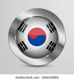 EPS10 Vector Patriotic Button with South Korea flag colors. An element of impact for the use you want to make of it.
