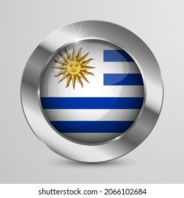 EPS10 Vector Patriotic Button with Uruguay flag colors. An element of impact for the use you want to make of it.