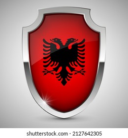 EPS10 Vector Patriotic shield with flag of Albania. An element of impact for the use you want to make of it.