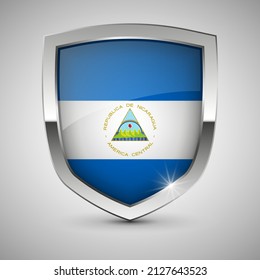 EPS10 Vector Patriotic shield with flag of Nicaragua. An element of impact for the use you want to make of it.