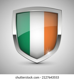 EPS10 Vector Patriotic shield with flag of Ireland. An element of impact for the use you want to make of it.