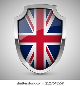 EPS10 Vector protector patriótico con bandera de Inglaterra. Un elemento de impacto para el uso que desea hacer de él.
