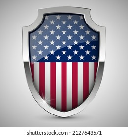 EPS10 Vector Protector Patriótico con bandera de Eeuu. Un elemento de impacto para el uso que desea hacer de él.