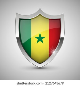 EPS10 Vector Patriotic shield with flag of Senegal. An element of impact for the use you want to make of it.