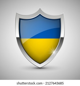 EPS10 Vector Patriotic shield with flag of Ukraine. An element of impact for the use you want to make of it.