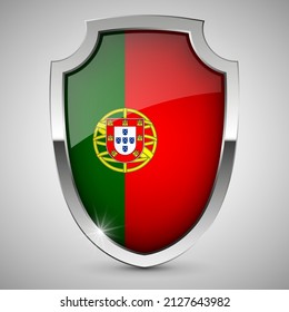 EPS10 Vector Patriotic shield with flag of Portugal. An element of impact for the use you want to make of it.