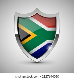 EPS10 Vector Patriotic shield with flag of SouthAfrica. An element of impact for the use you want to make of it.