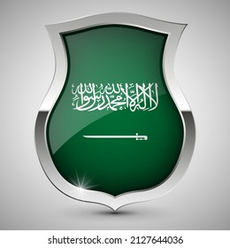 EPS10 Vector Patriotic shield with flag of SaudiArabia. An element of impact for the use you want to make of it.