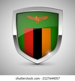 EPS10 Vector Patriotic shield with flag of Zambia. An element of impact for the use you want to make of it.