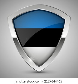EPS10 Vector Patriotic shield with flag of Estonia. An element of impact for the use you want to make of it.