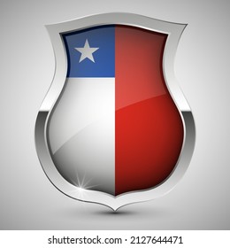 EPS10 Vector Patriotic shield with flag of Chile. An element of impact for the use you want to make of it.