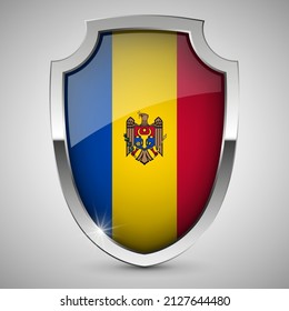 EPS10 Vector Patriotic shield with flag of Moldova. An element of impact for the use you want to make of it.