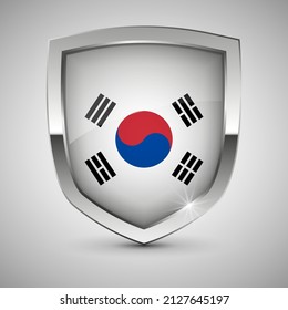 EPS10 Vector Patriotic Schild mit Flagge von Südkorea. Ein Effekt für die Verwendung, die Sie daraus machen wollen.