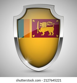 EPS10 Vektor Patriotic Schild mit Flagge von Sri Lanka. Ein Effekt für die Verwendung, die Sie daraus machen wollen.