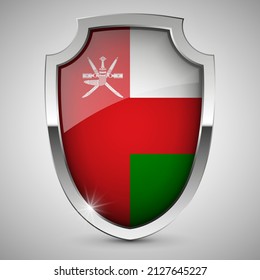 EPS10 Vector Patriotic shield with flag of Oman. An element of impact for the use you want to make of it.