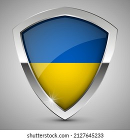 EPS10 Vector Patriotic shield with flag of Ukraine. An element of impact for the use you want to make of it.