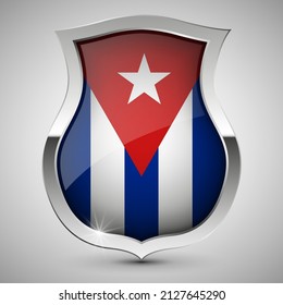 EPS10 Vector Patriotic shield with flag of Cuba. An element of impact for the use you want to make of it.