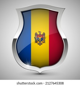 EPS10 Vector Patriotic shield with flag of Moldova. An element of impact for the use you want to make of it.