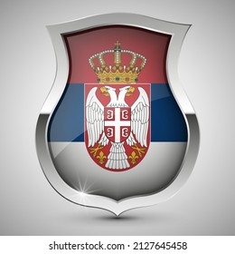 EPS10 Vector Patriotic shield with flag of Serbia. An element of impact for the use you want to make of it.