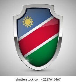 EPS10 Vector Patriotic shield with flag of Namibia. An element of impact for the use you want to make of it.