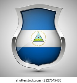 EPS10 Vector Patriotic shield with flag of Nicaragua. An element of impact for the use you want to make of it.