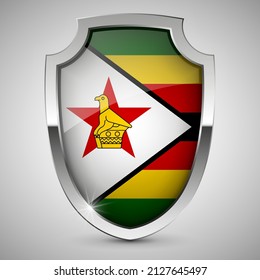 EPS10 Vector Patriotic shield with flag of Zimbabwe. An element of impact for the use you want to make of it.