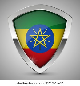 EPS10 Vector Patriotic shield with flag of Ethiopia. An element of impact for the use you want to make of it.
