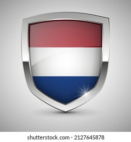 EPS10 Vector Patriotic shield with flag of Netherlands. An element of impact for the use you want to make of it.