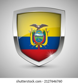EPS10 Vector Patriotic shield with flag of Ecuador. An element of impact for the use you want to make of it.