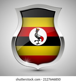 EPS10 Vector Patriotic shield with flag of Uganda. An element of impact for the use you want to make of it.