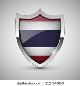 EPS10 Vector Patriotic shield with flag of Thailand. An element of impact for the use you want to make of it.