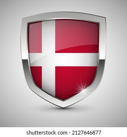 EPS10 Vector Patriotic shield with flag of Denmark. An element of impact for the use you want to make of it.