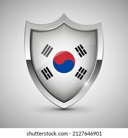 EPS10 Vector Patriotic shield with flag of SouthKorea. An element of impact for the use you want to make of it.