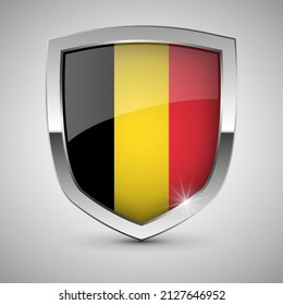 EPS10 Vector Patriotic shield with flag of Belgium. An element of impact for the use you want to make of it.