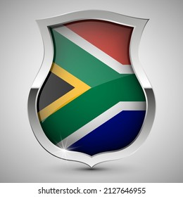 EPS10 Vector Patriotic shield with flag of SouthAfrica. An element of impact for the use you want to make of it.