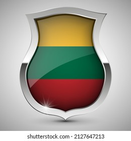 EPS10 Vector Patriotic shield with flag of Lithuania. An element of impact for the use you want to make of it.
