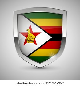 EPS10 Vector Patriotic shield with flag of Zimbabwe. An element of impact for the use you want to make of it.
