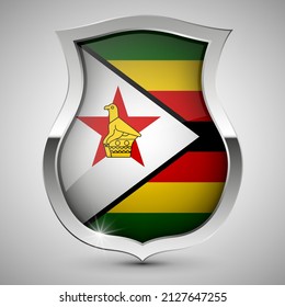 EPS10 Vector Patriotic shield with flag of Zimbabwe. An element of impact for the use you want to make of it.