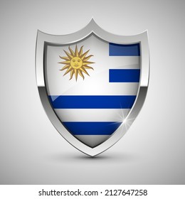 EPS10 Vector Patriotic shield with flag of Uruguay. An element of impact for the use you want to make of it.